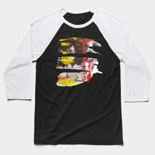 Modern Abstract Tees_ Red, Yellow, Black Baseball T-Shirt